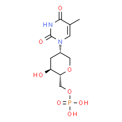 ChemSpider 2D Image | 1',5'-anhydro-2',3'-dideoxy-2'-(thymin-1-yl)-6'-O-phosphoryl-D-arabino-hexitol | C11H17N2O8P