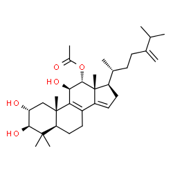 ChemSpider 2D Image | (2alpha,3beta,5alpha,11beta,12alpha)-2,3,11-Trihydroxy-4,4-dimethylergosta-8,14,24(28)-trien-12-yl acetate | C32H50O5