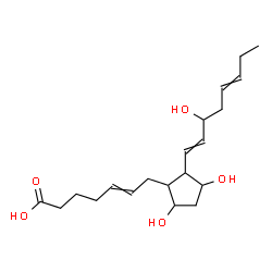 ChemSpider 2D Image | 9,11,15-Trihydroxyprosta-5,13,17-trien-1-oic acid | C20H32O5