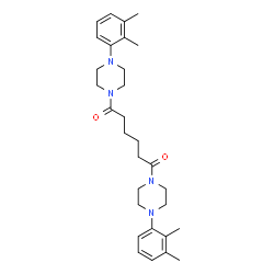 ChemSpider 2D Image | 1,6-Bis[4-(2,3-dimethylphenyl)-1-piperazinyl]-1,6-hexanedione | C30H42N4O2