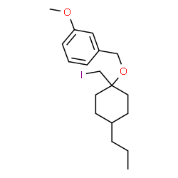 ChemSpider 2D Image | 1-({[1-(Iodomethyl)-4-propylcyclohexyl]oxy}methyl)-3-methoxybenzene | C18H27IO2
