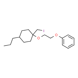 ChemSpider 2D Image | (2-{[1-(Iodomethyl)-4-propylcyclohexyl]oxy}ethoxy)benzene | C18H27IO2