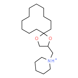 ChemSpider 2D Image | 1-(1,4-Dioxaspiro[4.11]hexadec-2-ylmethyl)piperidinium | C20H38NO2