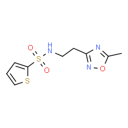 ChemSpider 2D Image | N-[2-(5-Methyl-1,2,4-oxadiazol-3-yl)ethyl]-2-thiophenesulfonamide | C9H11N3O3S2