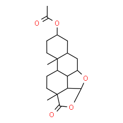 ChemSpider 2D Image | 8a,10a-Dimethyl-1-oxohexadecahydrobenzo[f][2]benzofuro[1,7,6-bcd][1]benzofuran-6-yl acetate | C20H28O5