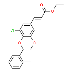 ChemSpider 2D Image | Ethyl (2E)-3-{3-chloro-5-methoxy-4-[(2-methylbenzyl)oxy]phenyl}acrylate | C20H21ClO4