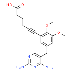 ChemSpider 2D Image | 2,4-Diamino-5-[3',4'-Dimethoxy-5'-(5-Carboxyl-1-Pentynyl)]benzyl Pyrimidine | C19H22N4O4