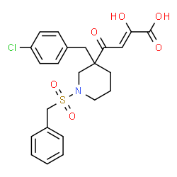 ChemSpider 2D Image | (2Z)-4-[1-(Benzylsulfonyl)-3-(4-chlorobenzyl)-3-piperidinyl]-2-hydroxy-4-oxo-2-butenoic acid | C23H24ClNO6S
