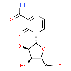 ChemSpider 2D Image | 3-Oxo-4-(beta-D-ribofuranosyl)-3,4-dihydro-2-pyrazinecarboxamide | C10H13N3O6