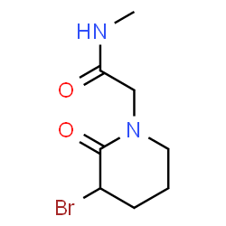 ChemSpider 2D Image | 2-(3-Bromo-2-oxo-1-piperidinyl)-N-methylacetamide | C8H13BrN2O2