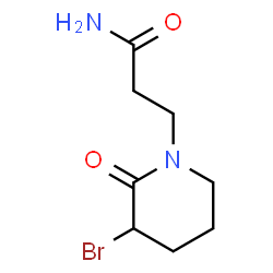 ChemSpider 2D Image | 3-(3-Bromo-2-oxo-1-piperidinyl)propanamide | C8H13BrN2O2