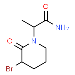 ChemSpider 2D Image | 2-(3-Bromo-2-oxo-1-piperidinyl)propanamide | C8H13BrN2O2