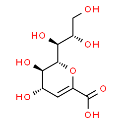 ChemSpider 2D Image | (6R)-2,6-Anhydro-3-deoxy-6-[(1S,2S)-1,2,3-trihydroxypropyl]-L-threo-hex-2-enonic acid | C9H14O8