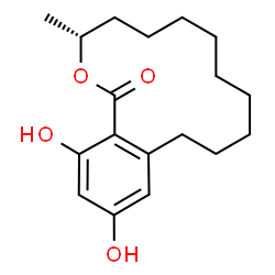 ChemSpider 2D Image | (3R)-14,16-Dihydroxy-3-methyl-3,4,5,6,7,8,9,10,11,12-decahydro-1H-2-benzoxacyclotetradecin-1-one | C18H26O4