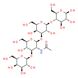ChemSpider 2D Image | beta-D-Galp-(1->3)-beta-D-GlcpNAc-(1->3)-beta-D-Galp-(1->4)-beta-D-Glcp | C26H45NO21