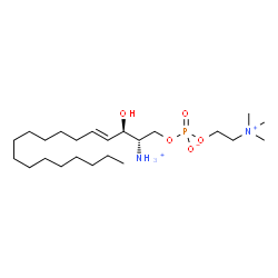 ChemSpider 2D Image | (2S,3R,4E)-2-Ammonio-3-hydroxy-4-octadecen-1-yl 2-(trimethylammonio)ethyl phosphate | C23H50N2O5P