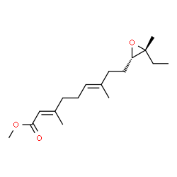 ChemSpider 2D Image | Methyl (2E,6E)-9-[(2S,3R)-3-ethyl-3-methyl-2-oxiranyl]-3,7-dimethyl-2,6-nonadienoate | C17H28O3