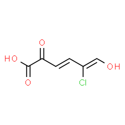 ChemSpider 2D Image | (3E,5Z)-5-Chloro-6-hydroxy-2-oxo-3,5-hexadienoic acid | C6H5ClO4