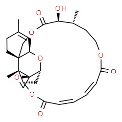 ChemSpider 2D Image | (1'R,2R,3'R,8'R,12'S,13'R,18'Z,20'Z,24'R,25'S)-12'-Hydroxy-5',13',25'-trimethyl-11'H,17'H,22'H-spiro[oxirane-2,26'-[2,10,16,23]tetraoxatetracyclo[22.2.1.0~3,8~.0~8,25~]heptacosa[4,18,20]triene]-11',17
',22'-trione | C27H34O9