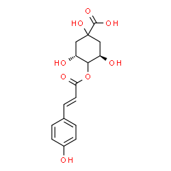 ChemSpider 2D Image | (3R,5R)-1,3,5-Trihydroxy-4-{[(2E)-3-(4-hydroxyphenyl)-2-propenoyl]oxy}cyclohexanecarboxylic acid | C16H18O8