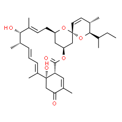 ChemSpider 2D Image | (1S,4R,5'S,6'R,9S,10E,12E,14S,15S,16E,19R,21S)-6'-[(2S)-2-Butanyl]-9,15-dihydroxy-5',6,10,14,16-pentamethyl-5',6'-dihydro-3H,7H-spiro[2,20-dioxatricyclo[17.3.1.0~4,9~]tricosa-5,10,12,16-tetraene-21,2'
-pyran]-3,7-dione | C34H48O7