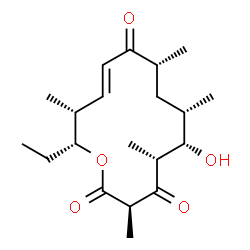 ChemSpider 2D Image | (3R,5R,6S,7S,9R,11E,13R,14R)-14-Ethyl-6-hydroxy-3,5,7,9,13-pentamethyloxacyclotetradec-11-ene-2,4,10-trione | C20H32O5