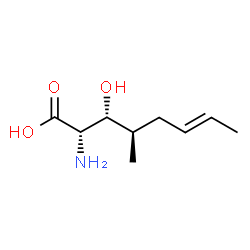 ChemSpider 2D Image | (E)-2-Butenyl-4-methyl-threonine | C9H17NO3