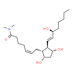 ChemSpider 2D Image | (5Z,9alpha,11alpha,13E,15S)-9,11,15-Trihydroxy-N,N-dimethylprosta-5,13-dien-1-amide | C22H39NO4