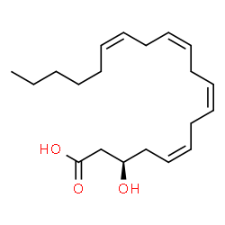 ChemSpider 2D Image | (3R,5Z,8Z,11Z,14Z)-3-Hydroxy-5,8,11,14-icosatetraenoic acid | C20H32O3
