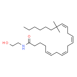 ChemSpider 2D Image | (5Z,8Z,11Z,14Z)-N-(2-Hydroxyethyl)-16,16-dimethyl-5,8,11,14-docosatetraenamide | C26H45NO2