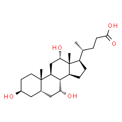 ChemSpider 2D Image | 3b,7a,12a-Trihydroxy-5b-cholanoic acid | C24H40O5