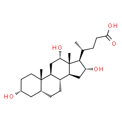 ChemSpider 2D Image | (3alpha,5beta,12alpha,16alpha)-3,12,16-Trihydroxycholan-24-oic acid | C24H40O5