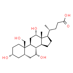 ChemSpider 2D Image | 3a,7a,12a,19-Tetrahydroxy-5b-cholanoic acid | C24H40O6