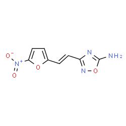 ChemSpider 2D Image | trans-5-Amino-3-[2-(5-nitro-2-furyl)vinyl]-1,2,4-oxadiazole | C8H6N4O4