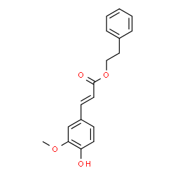 ChemSpider 2D Image | .beta.-Phenylethyl 4-hydroxy-3-methoxycinnamate | C18H18O4