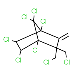ChemSpider 2D Image | 1,4,5,6,7,7-Hexachloro-2,2-bis(chloromethyl)-3-methylenebicyclo[2.2.1]heptane | C10H8Cl8