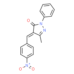 ChemSpider 2D Image | 3-Methyl-4-(4-nitrobenzylidene)-1-phenyl-2-pyrazolin-5-one | C17H13N3O3