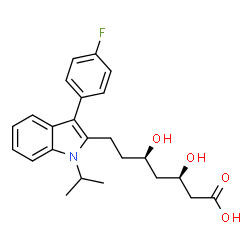 ChemSpider 2D Image | 7-[3-(4-FLUORO-PHENYL)-1-ISOPROPYL-1H-INDOL-2-YL]-3,5-DIHYDROXY-HEPTANOIC ACID | C24H28FNO4