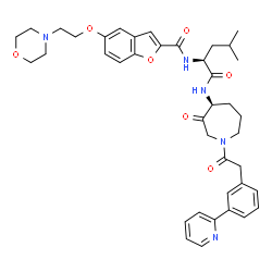 ChemSpider 2D Image | 5-(2-MORPHOLIN-4-YLETHOXY)BENZOFURAN-2-CARBOXYLIC ACID ((S)-3-METHYL-1-{(S)-3-OXO-1-[2-(3-PYRIDIN-2-YLPHENYL)ACETYL]AZEPAN-4-YLCARBAMOYL}BUTYL)AMIDE | C40H47N5O7