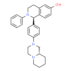 ChemSpider 2D Image | (1R)-1-{4-[(9aS)-Octahydro-2H-pyrido[1,2-a]pyrazin-2-yl]phenyl}-2-phenyl-1,2,3,4-tetrahydro-6-isoquinolinol | C29H33N3O