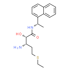 ChemSpider 2D Image | (2S,3S)-3-Amino-5-(ethylsulfanyl)-2-hydroxy-N-[(1S)-1-(1-naphthyl)ethyl]pentanamide | C19H26N2O2S
