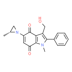 ChemSpider 2D Image | 3-(hydroxymethyl)-1-methyl-5-(2-methylaziridin-1-yl)-2-phenyl-1H-indole-4,7-dione | C19H18N2O3