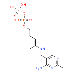 ChemSpider 2D Image | 4-{[(4'-AMINO-2'-METHYLPYRIMIDIN-5'-YL)METHYL]AMINO}PENT-3-ENYL DIPHOSPHATE | C11H20N4O7P2