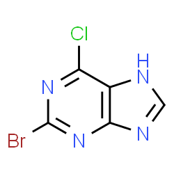 ChemSpider 2D Image | 2-Bromo-6-chloro-7H-purine | C5H2BrClN4