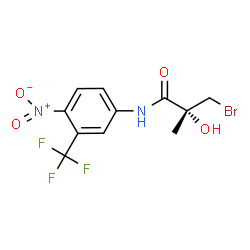 ChemSpider 2D Image | (R)-3-bromo-2-hydroxy-2-methyl-N-(4-nitro-3-(trifluoromethyl)phenyl)propanamide | C11H10BrF3N2O4