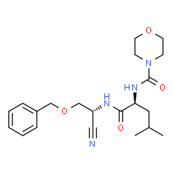 ChemSpider 2D Image | N-[(1R)-2-(Benzyloxy)-1-cyanoethyl]-N~2~-(4-morpholinylcarbonyl)-L-leucinamide | C21H30N4O4