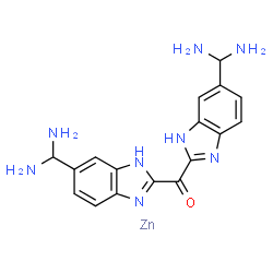 ChemSpider 2D Image | Bis[6-(diaminomethyl)-1H-benzimidazol-2-yl]methanone - zinc (1:1) | C17H18N8OZn