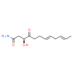 ChemSpider 2D Image | (3S,7E,10E)-3-Hydroxy-4-oxo-7,10-dodecadienamide | C12H19NO3