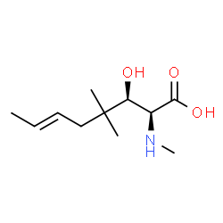 ChemSpider 2D Image | (2S,3R,6E)-3-Hydroxy-4,4-dimethyl-2-(methylamino)-6-octenoic acid | C11H21NO3