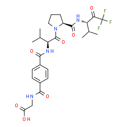 ChemSpider 2D Image | N-{4-[(Carboxymethyl)carbamoyl]benzoyl}-L-valyl-N-[(3S)-1,1,1-trifluoro-4-methyl-2-oxo-3-pentanyl]-L-prolinamide | C26H33F3N4O7